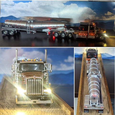 1/64 Scale Diecast Semi-Truck Model with Custom LED Lighting