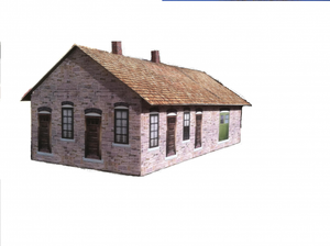Black Hawk Cut Stone Depot model designed with Model Builder Diorama Software