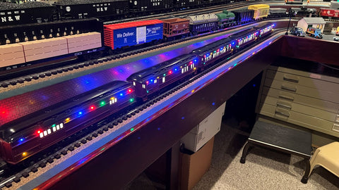 Christmas Train using Evan Designs Nano 12 Led String lights.