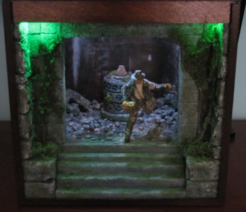 Indiana Jones escaping the Golden Idol Temple