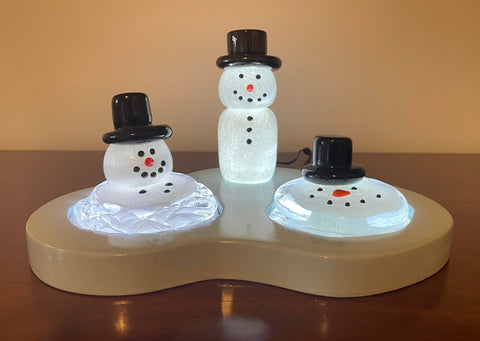 Lighting Glass Snowmen!