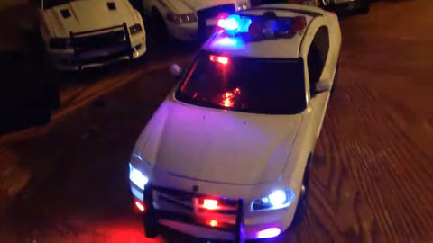 Lights on police car