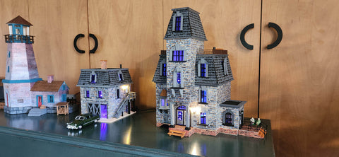 Mini Houses and Lighthouse Scene