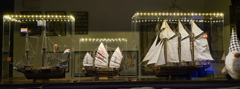 Model Ships Display with Warm White Chip LEDs