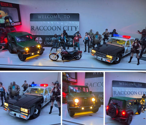 Raccoon City Police Chase Diorama with Evan Design's LED Lighting