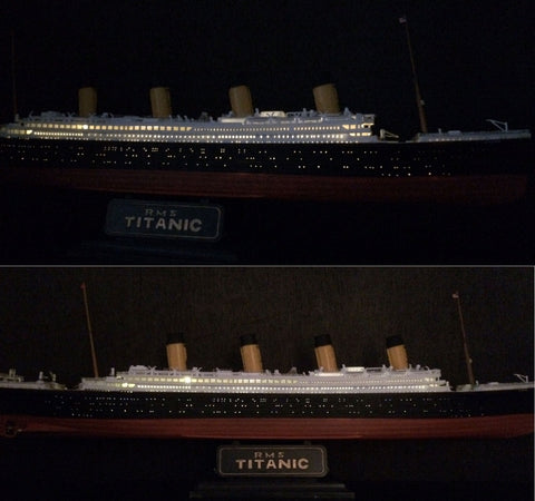Titanic model with LEDs and fiber optics