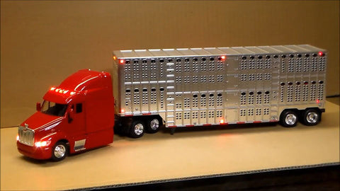 Truck with livestock trailer