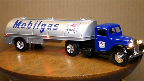 Truck with mobilgas tanker