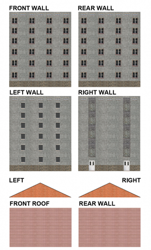 Unfinished apartment building model created using Model Builder Software