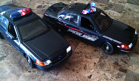 Dark police cars
