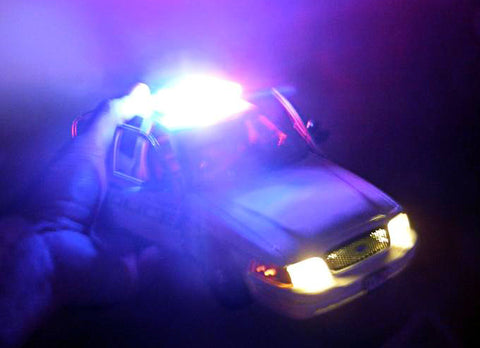 Emergency lights on police car