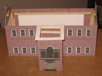 and imported the windows from a web site. I imported the entrance to the building from web pictures of the hall and sized them to fit the building. 