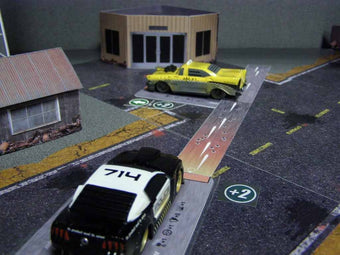 Thanks to Gregg for these photos! Read more about using Model Buider in Wargames at Gregg's Blog: DiceFestGames Model Builder used with Outrider:Outrider is a game of post-apocalyptic vehicular combat that utilizes a unique blend of dice and card mechanics that create a fast-playing, highly detailed and customizable player experience. Outrider is a print-and-play game designed to use standard-sized cards and sleeves, ordinary gaming dice and has a ready-made range of the most inexpensive miniatures around: 1/64th scale die cast cars.