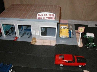 garage interior and exterior built with model builder
