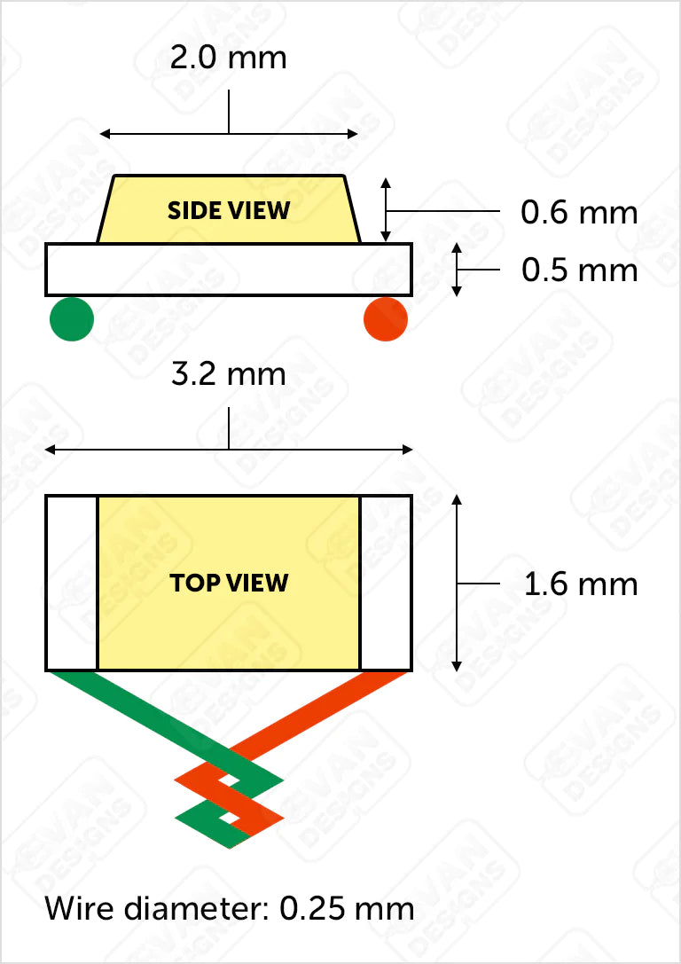 chip LED light dimensions