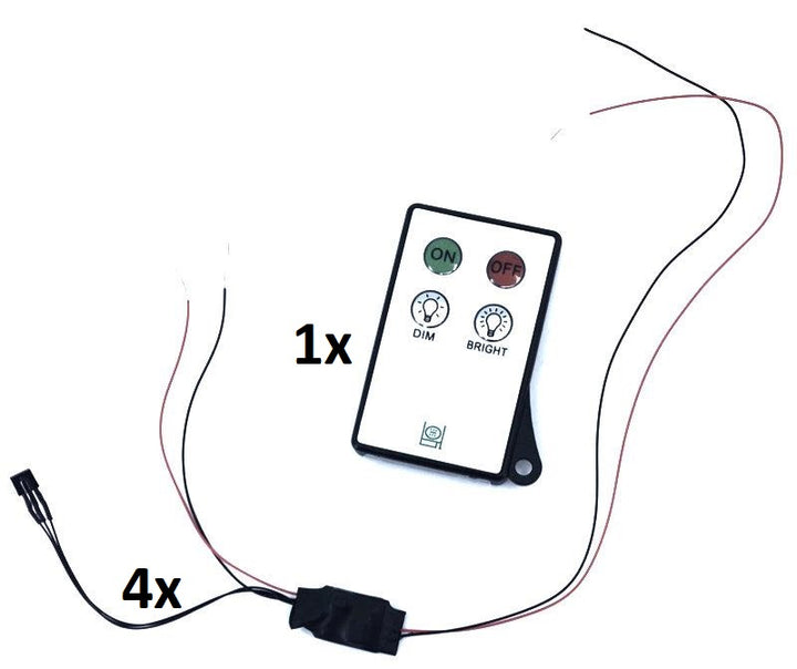 LED Remote Control and Dimmer with 4 Receiver