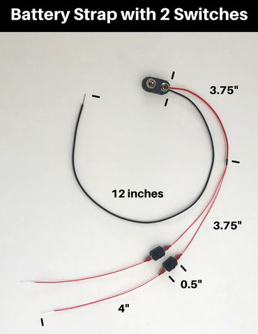 dimensions of 9 volt battery snap connector