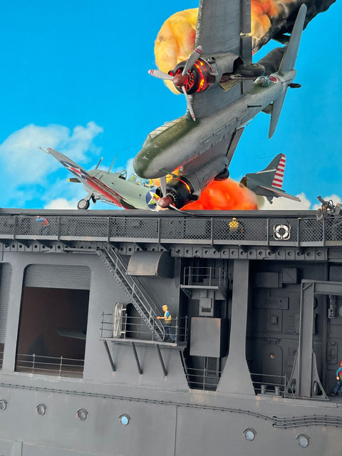 1/72 Scale USS Enterprise Diorama with Illuminated Aircraft Fire