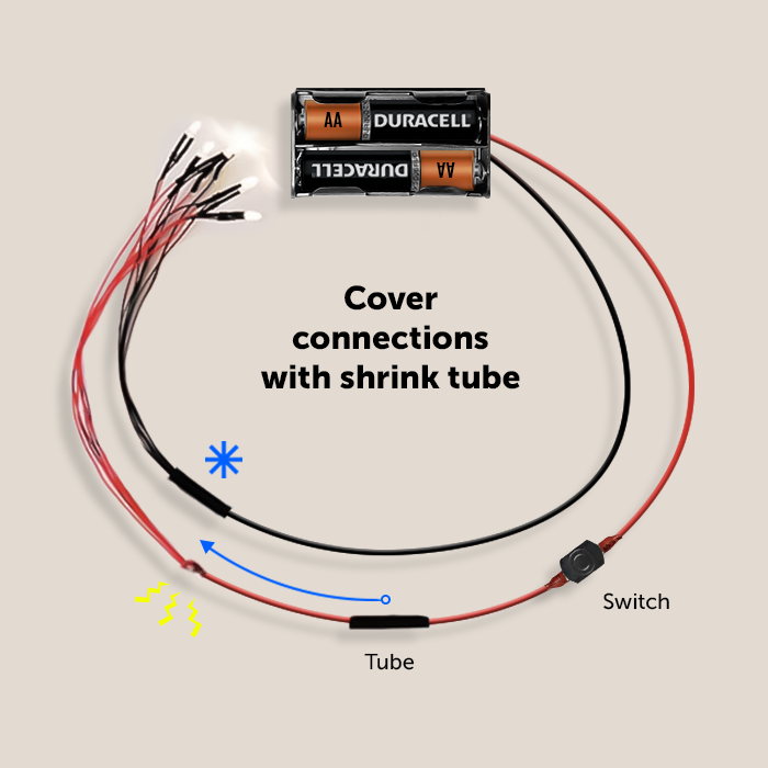 How to connect to the AA battery holder for 3 volt LEDs