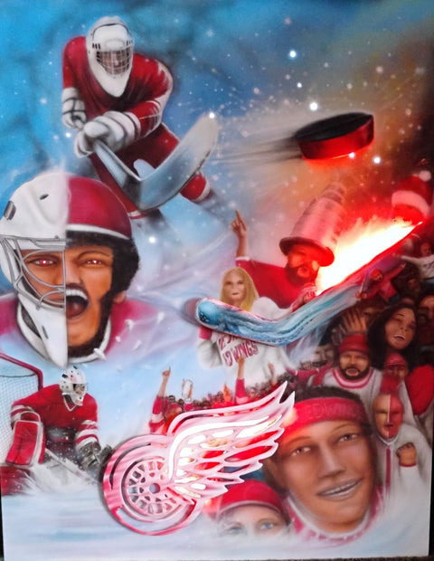 3D Tribute painting For Detroit Red Wings with Evans Designs products