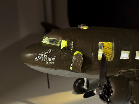 C47 D-Day Invasion Model with LED Lighting