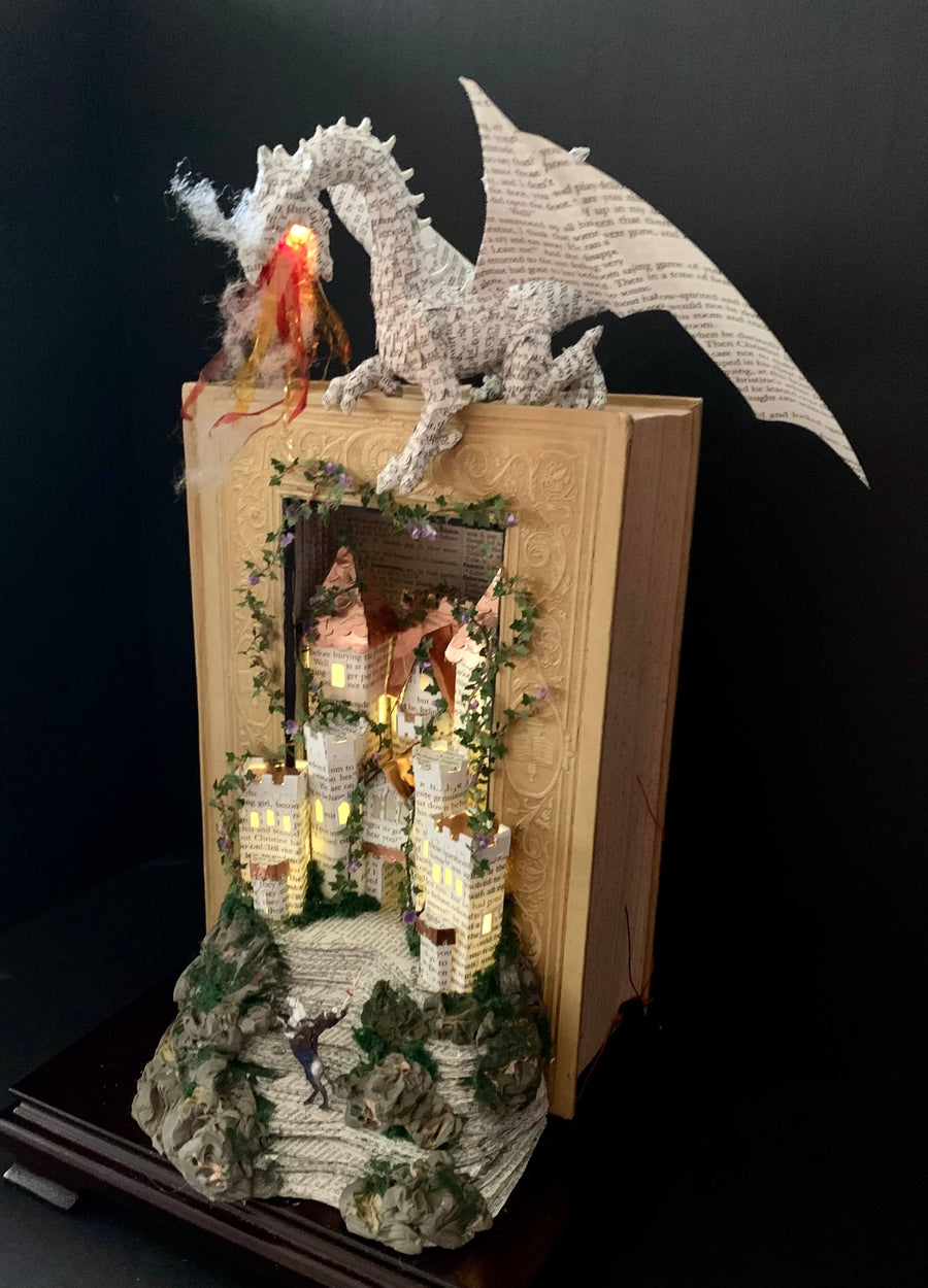 Castle Peril Book Diorama with Warm White and Red LEDs