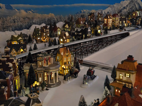Dickens Christmas Village with Computer-Controlled LED Lighting