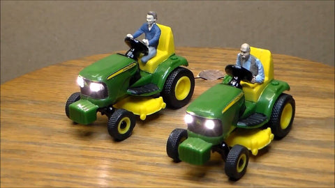 Drivers on lawn tractors