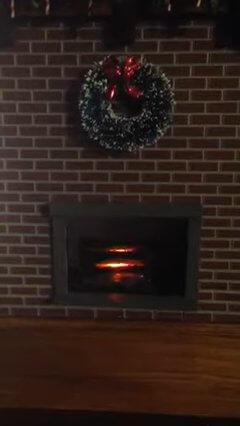 Fireplace on Christmas time