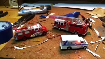 Firetrucks and ambulance