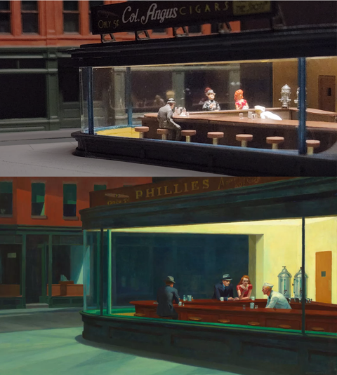 HO Scale Diner Inspired by the famous painting
