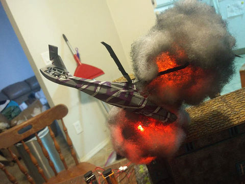 Helicopter Explosion Model using Fire LED Kit