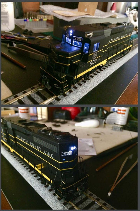 Illuminated Front and End of Train