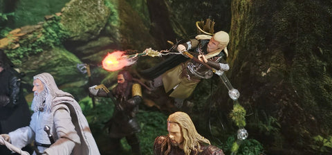 Lord of the Rings Diorama Featuring LED-Lit Legolas and Gandalf