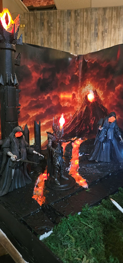 Lord of the Rings Mordor Diorama with Fire and Lava LED Effects