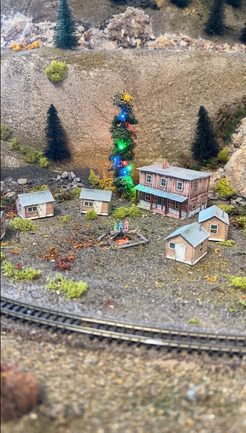 Miniature Holiday Town with Festive Tree