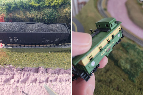 Model Freight Train with FRED Lighting Setup