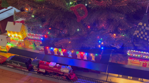 Model Train Christmas Festive Scene