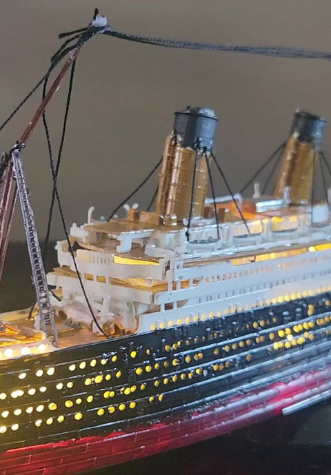 RMS Titanic Model with Interior LED Lighting