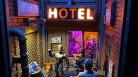 Robocop and Judge Dredd vs Horror and Sci-Fi Villains Diorama