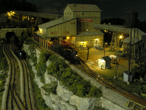 Scratch-Built Coal Tipple with Model Railroad Lighting
