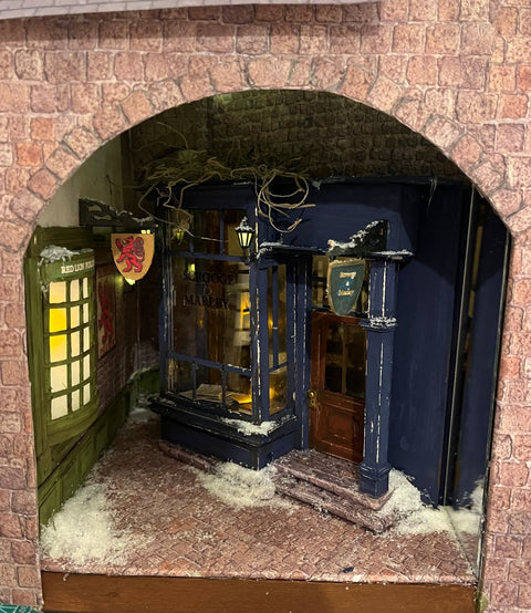 Scrooge and Marley Office Book Nook Scene with Lighting
