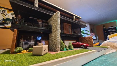 Three-Story Miniature Home with LED Lighting
