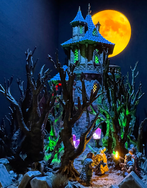 Wizard's Tower Adventure Diorama with LED Lighting