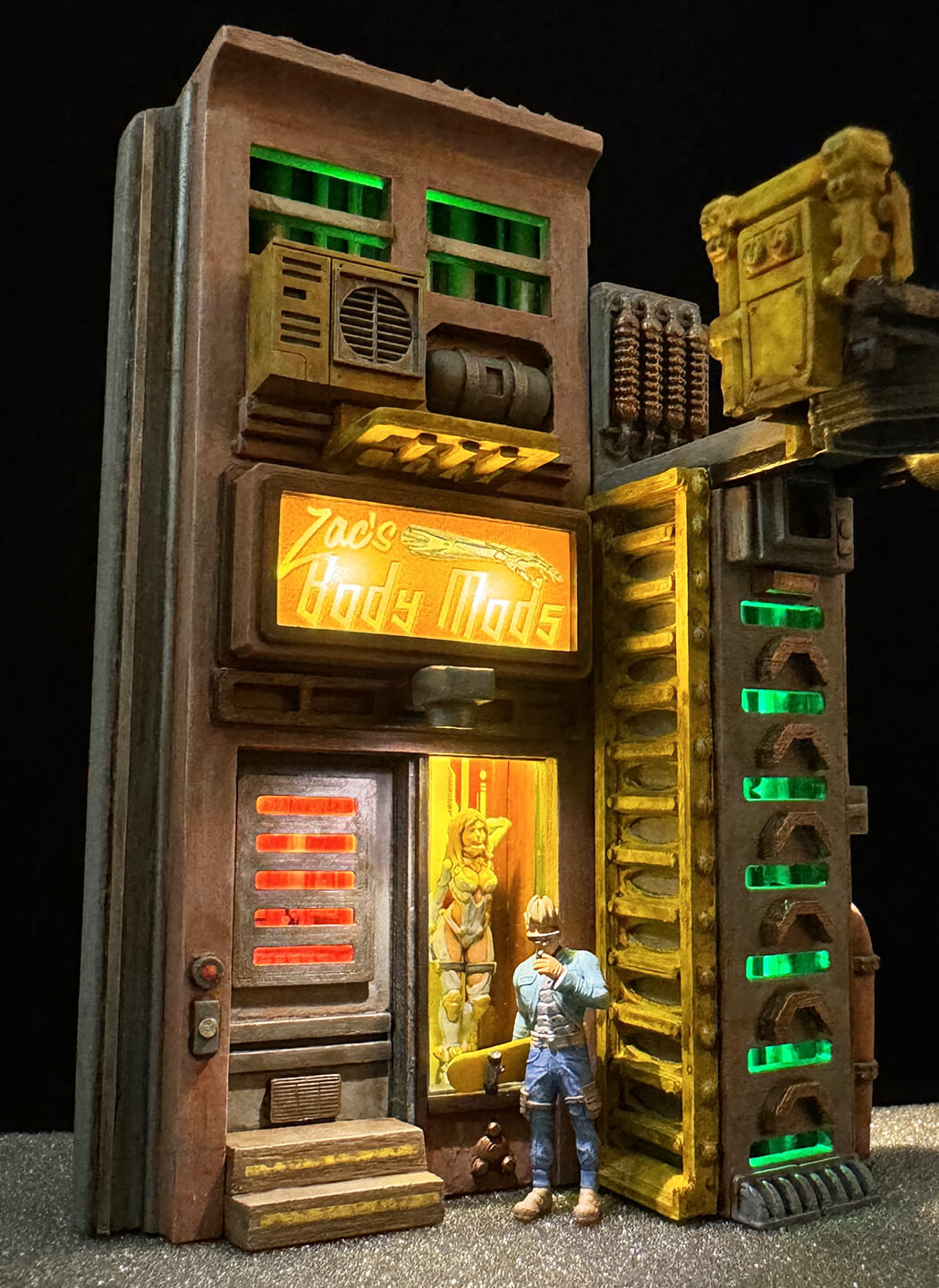 Tech Body Mods Zac's Body Mods Cyberpunk Diorama with LED Lights