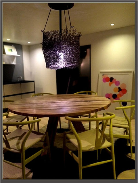 Chandelier over the kitchen table