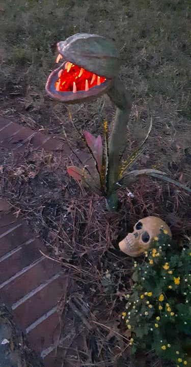 Glowing monster plant with skull