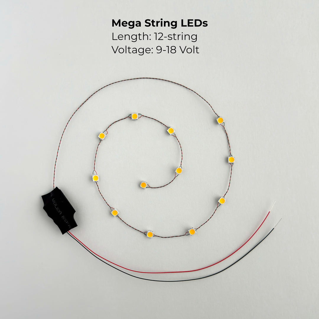 Led String Components Bright String of LED lights - Mega size, on finest wire for your hobby