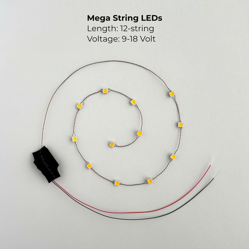 Bright String of LED lights - Mega size, on finest wire for your hobby ...