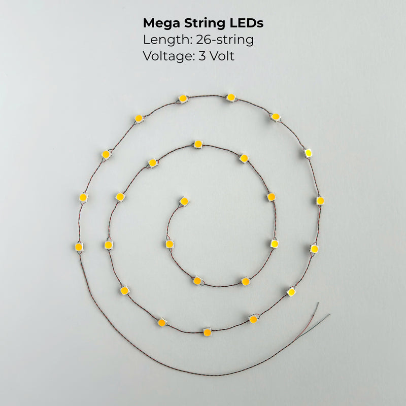 Bright String of LED lights - Mega size, on finest wire for your hobby ...